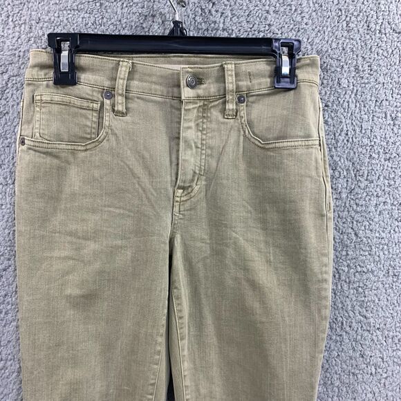 Madewell Skinny Jeans Womens 26 Green Stretch Pockets Zipper 9" High Rise Denim - Picture 3 of 15